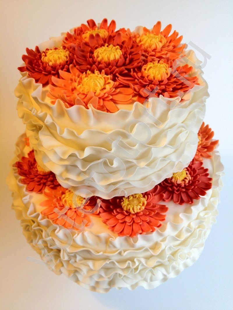Оранжевый торт с днем рождения